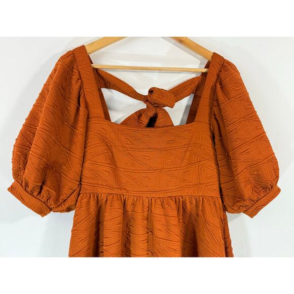 Free People Violet Sunset Orange Mini Babydoll Dress Sz S Boho - Picture 5 of 13